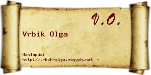 Vrbik Olga névjegykártya