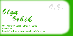 olga vrbik business card